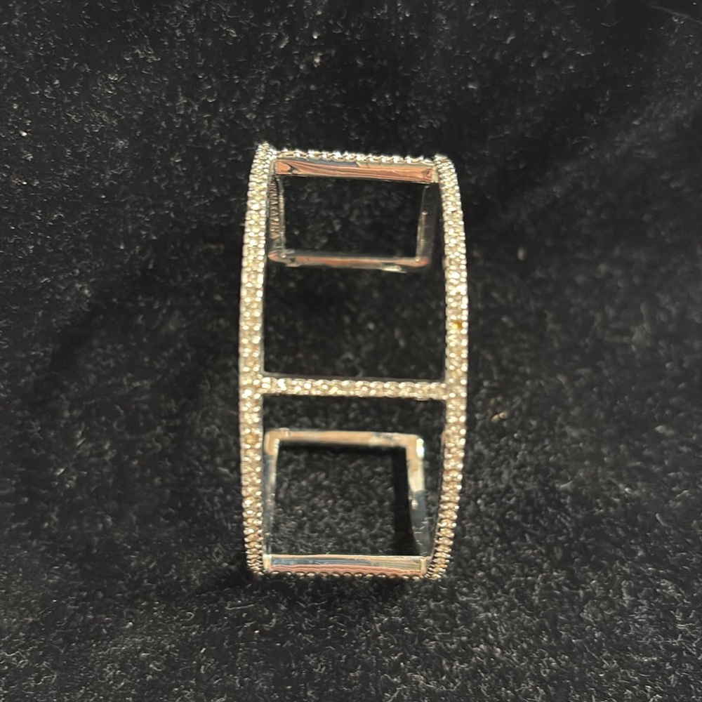BCBGMaxAzria Silver Rhinestone Cuff - Picture 4 of 6
